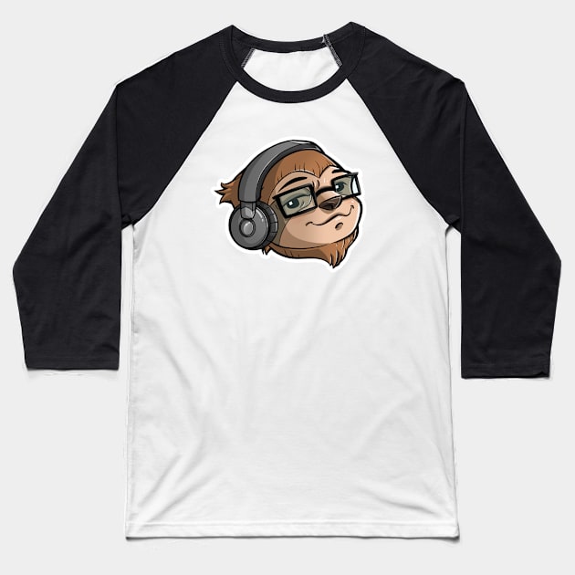 NerdSloth Head Baseball T-Shirt by NerdSloth